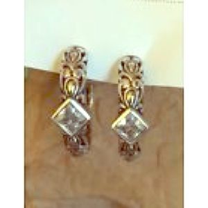 Angela by John Hardy SS, 14k gold and cz earrings!